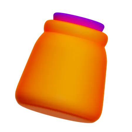 3 D Orange Jam Bottle 3D Icon