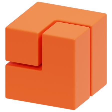 Orange Joint Block  3D Icon