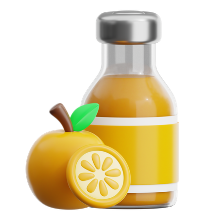 Orange Juice Bottle  3D Icon