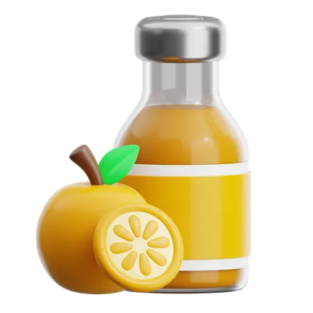 Orange Juice Bottle  3D Icon