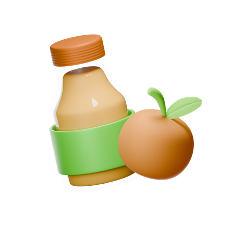 Orange Juice Bottle  3D Icon