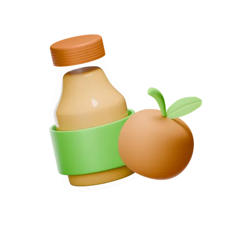 Orange Juice Bottle  3D Icon