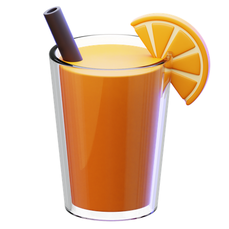 Orange Juice With Slice  3D Icon