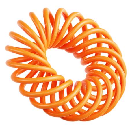 Orange Knot Abstract Shape  3D Icon