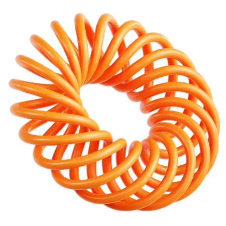 Orange Knot Abstract Shape  3D Icon