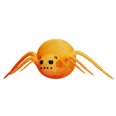 Orange Long Leg Spider 3D Icon