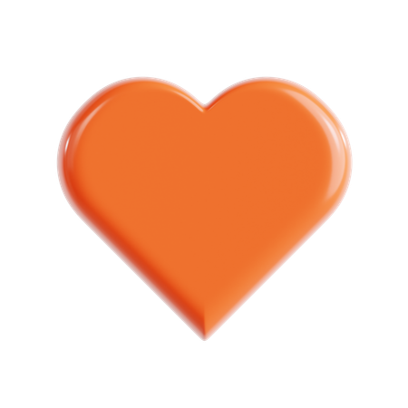 Orange Love Emoji  3D Icon