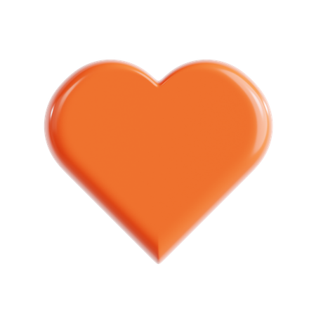 Orange Love Emoji  3D Icon