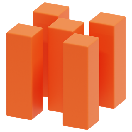 Orange Pillars Set  3D Icon