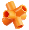 Orange Pipe Abstract Shape