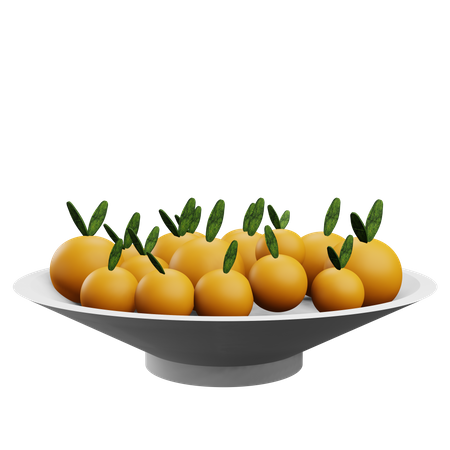 Orange Plate  3D Icon