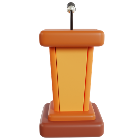 Discours politique sur le podium orange  3D Icon