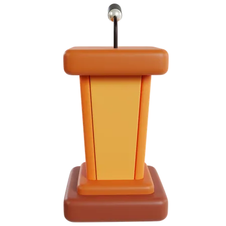 Discours politique sur le podium orange  3D Icon