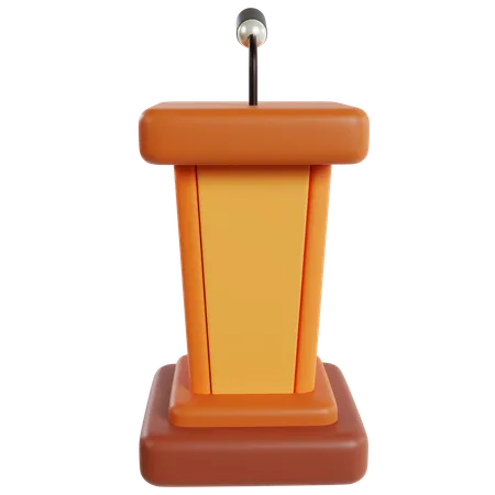Orange Podium Political Speech  3D Icon