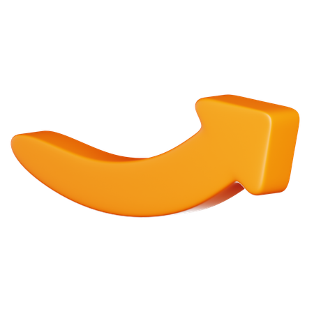 Orange Right Arrow  3D Icon