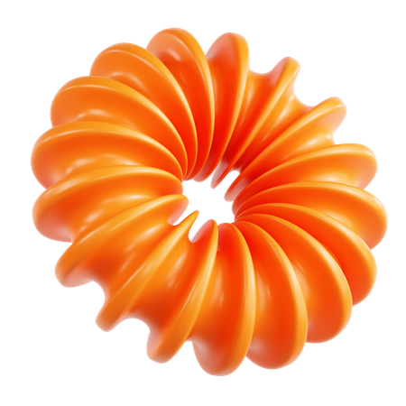 Orange Ring Abstract Shape  3D Icon