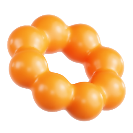 Orange Ring Abstract Shape  3D Icon