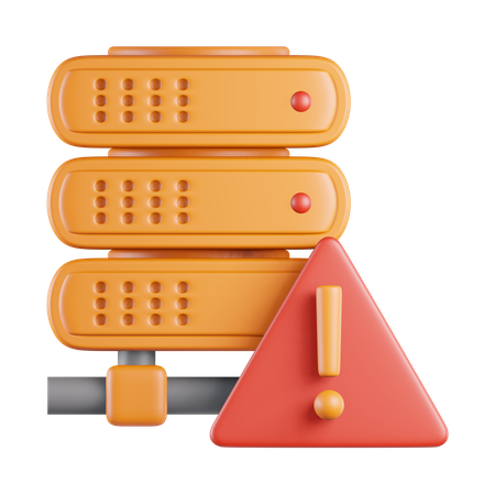 Orange  Server Warning Error 3D Icon