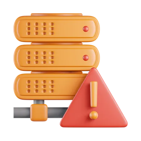 Orange  Server Warning Error  3D Icon