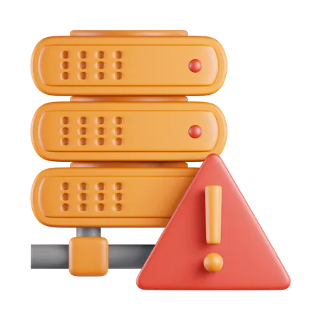 Orange Server-Warnfehler  3D Icon