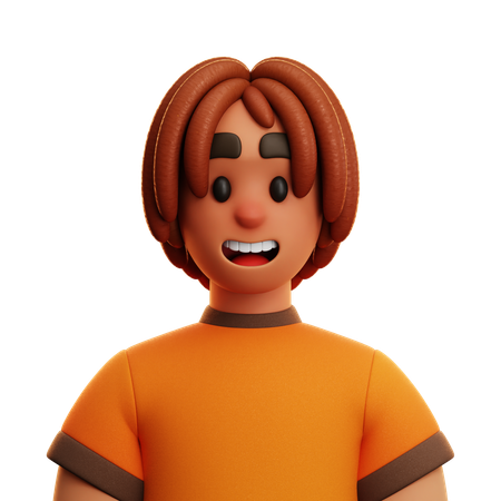 Oranges Hemd Mann  3D Icon