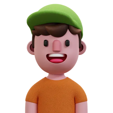 Orange Shirt Man  3D Icon