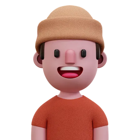 Orange Shirt Man  3D Icon