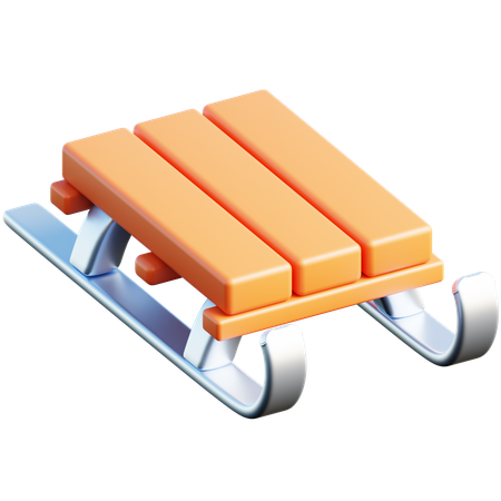 Orange Sled Winter Recreation  3D Icon