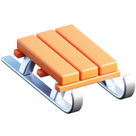 Orange Sled Winter Recreation  3D Icon