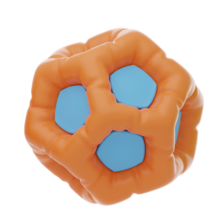 Orange Soft Body Abstract Ball Balloon Shape  3D Icon