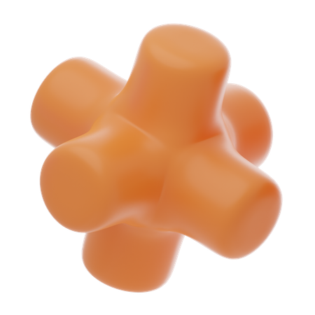 Orange Soft Body Six Cilinder Shape  3D Icon