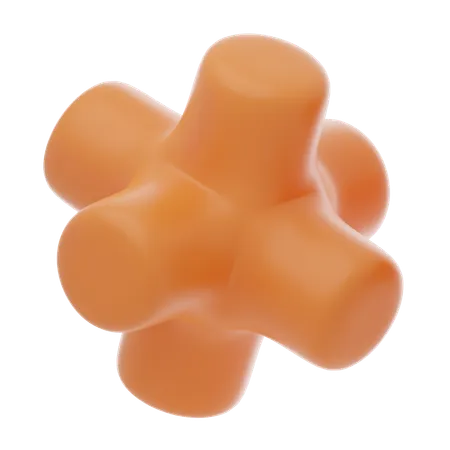 Orange Soft Body Six Cilinder Shape  3D Icon