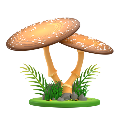 Mushroom Orange speckled  3D Icon