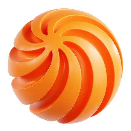 Orange Sphere Abstract Shape  3D Icon