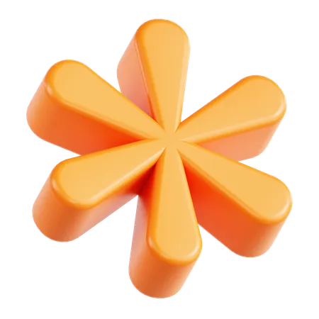 Orange Star Abstract Shape  3D Icon