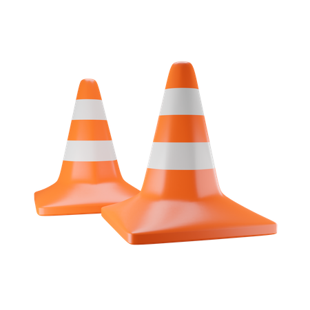 Orange Traffic Cone 3D Illustration
