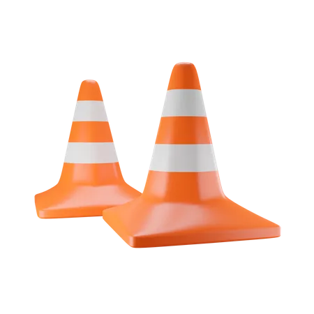 Orange Traffic Cone  3D Illustration