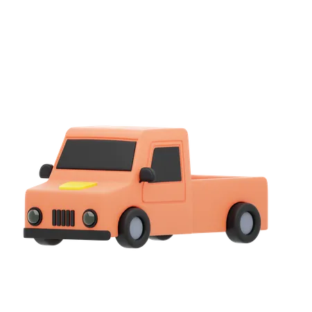 Orange Truck  3D Icon