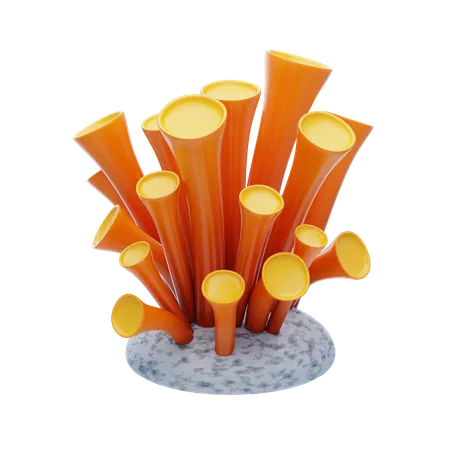 Orange Tube Coral  3D Icon