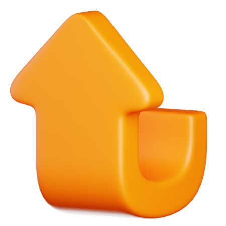 Orange Up Arrow  3D Icon
