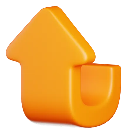 Orange Up Arrow  3D Icon
