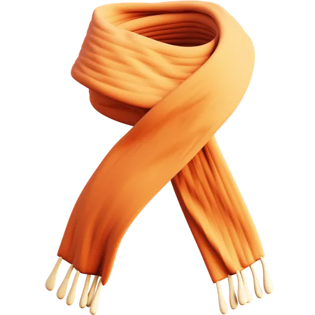 Orange Winter Scarf  3D Icon