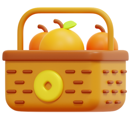 Orangen Korb  3D Icon