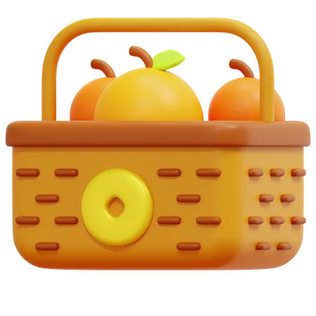 Orangen Korb  3D Icon