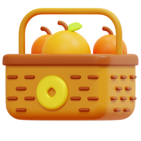 Oranges Basket  3D Icon