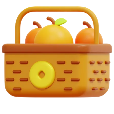 Oranges Basket  3D Icon