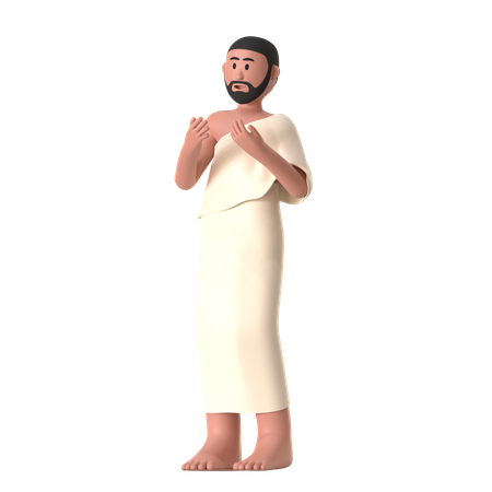 Rezar mano abierta Hombre  3D Illustration