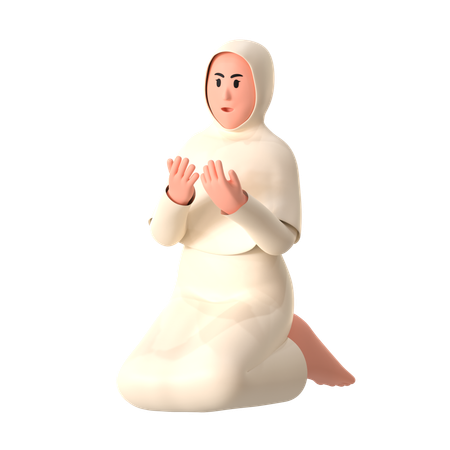 Rezar sentarse mujer  3D Illustration