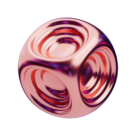 Orbe abstracto cromático con hendiduras circulares  3D Icon