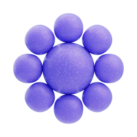 Orbe avec des boules environnantes  3D Icon